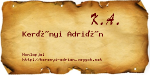Kerényi Adrián névjegykártya